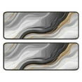 thumbnail image 1 of Kitchen Rugs Sets Of 2,Gray White Marble Gold Wave Pattern Anti Fatigue Kitchen Mat Rugs Non Slip Washable,Decorative Kitchen Floor Mats for Kitchen,Sink,Laundry,17"x47"+17"x47", 1 of 5