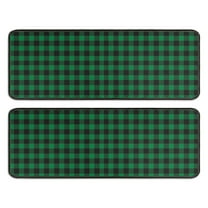 Kitchen Rugs Sets Of 2,Green Black Checkerboard Checkered Pattern Anti Fatigue Kitchen Mat Rugs Non Slip Washable,Decorative Kitchen Floor Mats for Kitchen,Sink,Laundry,17"x47" 17"x47"