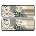 thumbnail image 1 of Kitchen Rugs Sets Of 2,Green Boho Geometric and Plant Pattern Anti Fatigue Kitchen Mat Rugs Non Slip Washable,Decorative Kitchen Floor Mats for Kitchen,Sink,Laundry,17"x47"+17"x47", 1 of 5