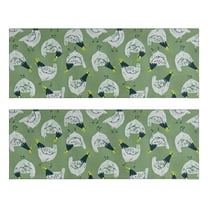 Kitchen Rugs Sets Of 2,Green Chicken Pattern Anti Fatigue Kitchen Mat Rugs Non Slip Washable,Decorative Kitchen Floor Mats for Kitchen,Sink,Laundry,17"X47"