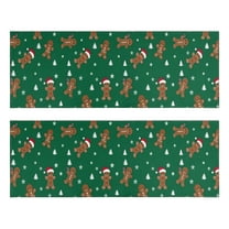 Kitchen Rugs Sets Of 2,Green Christmas Gingerbread Man Pattern Anti Fatigue Kitchen Mat Rugs Non Slip Washable,Decorative Kitchen Floor Mats for Kitchen,Sink,Laundry,17"X47"
