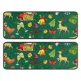 thumbnail image 1 of Kitchen Rugs Sets Of 2,Green Christmas Santa and Snowman Pattern Anti Fatigue Kitchen Mat Rugs Non Slip Washable,Decorative Kitchen Floor Mats for Kitchen,Sink,Laundry,17"x47"+17"x47", 1 of 5