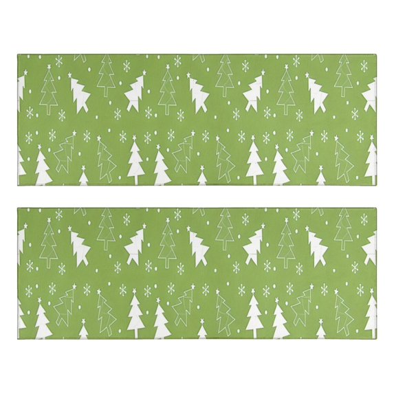 Kitchen Rugs Sets Of 2,Green Christmas Tree Pattern Anti Fatigue Kitchen Mat Rugs Non Slip Washable,Decorative Kitchen Floor Mats for Kitchen,Sink,Laundry,17"X47"