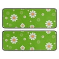 thumbnail image 1 of Kitchen Rugs Sets Of 2,Green Daisy Flower Orange Centers Pattern Anti Fatigue Kitchen Mat Rugs Non Slip Washable,Decorative Kitchen Floor Mats for Kitchen,Sink,Laundry,17"x47"+17"x47", 1 of 5