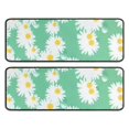 thumbnail image 1 of Kitchen Rugs Sets Of 2,Green Daisy Flower Yellow Centers Pattern Anti Fatigue Kitchen Mat Rugs Non Slip Washable,Decorative Kitchen Floor Mats for Kitchen,Sink,Laundry,17"x47"+17"x47", 1 of 5
