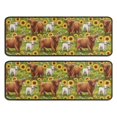thumbnail image 1 of Kitchen Rugs Sets Of 2,Green Highland Cow Sunflower Field Pattern Anti Fatigue Kitchen Mat Rugs Non Slip Washable,Decorative Kitchen Floor Mats for Kitchen,Sink,Laundry,17"x47"+17"x47", 1 of 5