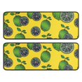 thumbnail image 1 of Kitchen Rugs Sets Of 2,Green Lime Slices Yellow Pattern Anti Fatigue Kitchen Mat Rugs Non Slip Washable,Decorative Kitchen Floor Mats for Kitchen,Sink,Laundry,17"x47"+17"x47", 1 of 5