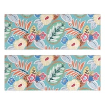 Kitchen Rugs Sets Of 2,Green Pioneer Flower and Leaf Anti Fatigue Kitchen Mat Rugs Non Slip Washable,Decorative Kitchen Floor Mats for Kitchen,Sink,Laundry,17"X47"