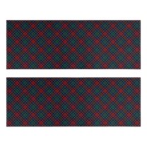 Kitchen Rugs Sets Of 2,Green and Red Christmas Plaid Pattern Anti Fatigue Kitchen Mat Rugs Non Slip Washable,Decorative Kitchen Floor Mats for Kitchen,Sink,Laundry,17"X47"