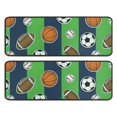thumbnail image 1 of Kitchen Rugs Sets Of 2,Green Striped Sports Balls Pattern Anti Fatigue Kitchen Mat Rugs Non Slip Washable,Decorative Kitchen Floor Mats for Kitchen,Sink,Laundry,17"x47"+17"x47", 1 of 5