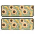 thumbnail image 1 of Kitchen Rugs Sets Of 2,Green Sunflower Pattern Anti Fatigue Kitchen Mat Rugs Non Slip Washable,Decorative Kitchen Floor Mats for Kitchen,Sink,Laundry,17"x47"+17"x47", 1 of 5