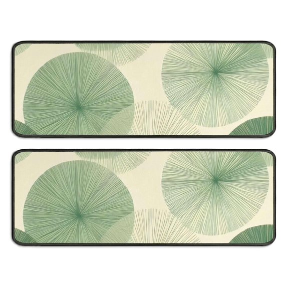 Kitchen Rugs Sets Of 2,Green Tie Dye Overlay Pattern Anti Fatigue Kitchen Mat Rugs Non Slip Washable,Decorative Kitchen Floor Mats for Kitchen,Sink,Laundry,17"x47"+17"x47"