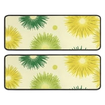 Kitchen Rugs Sets Of 2,Green Yellow Dandelion Pattern Anti Fatigue Kitchen Mat Rugs Non Slip Washable,Decorative Kitchen Floor Mats for Kitchen,Sink,Laundry,17"x47" 17"x47"