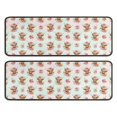 thumbnail image 1 of Kitchen Rugs Sets Of 2,Highland Cow Flower Pattern Anti Fatigue Kitchen Mat Rugs Non Slip Washable,Decorative Kitchen Floor Mats for Kitchen,Sink,Laundry,17"x47"+17"x47", 1 of 5