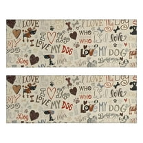 Kitchen Rugs Sets Of 2,I Love My Dogs Art Anti Fatigue Kitchen Mat Rugs Non Slip Washable,Decorative Kitchen Floor Mats for Kitchen,Sink,Laundry,17"X47"