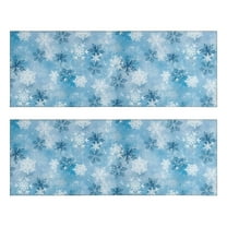 Kitchen Rugs Sets Of 2,Light Blue Christmas Snowflake Pattern Anti Fatigue Kitchen Mat Rugs Non Slip Washable,Decorative Kitchen Floor Mats for Kitchen,Sink,Laundry,17"X47"