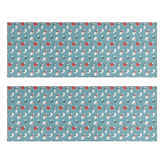 Kitchen Rugs Sets Of 2,Light Blue Christmas Snowman Pattern Anti Fatigue Kitchen Mat Rugs Non Slip Washable,Decorative Kitchen Floor Mats for Kitchen,Sink,Laundry,17"X47"