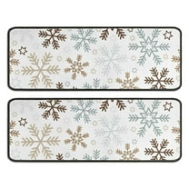 Kitchen Rugs Sets Of 2,Light Christmas Snowflake Pattern Anti Fatigue Kitchen Mat Rugs Non Slip Washable,Decorative Kitchen Floor Mats for Kitchen,Sink,Laundry,17"x47" 17"x47"