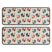 Kitchen Rugs Sets Of 2,Light Gray Chicken Rooster Pattern Anti Fatigue Kitchen Mat Rugs Non Slip Washable,Decorative Kitchen Floor Mats for Kitchen,Sink,Laundry,17"x47" 17"x47"