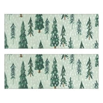 Kitchen Rugs Sets Of 2,Light Green Christmas Tree Pattern Anti Fatigue Kitchen Mat Rugs Non Slip Washable,Decorative Kitchen Floor Mats for Kitchen,Sink,Laundry,17"X47"