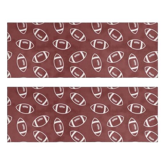 Kitchen Rugs Sets Of 2,Maroon Footballs Pattern Anti Fatigue Kitchen Mat Rugs Non Slip Washable,Decorative Kitchen Floor Mats for Kitchen,Sink,Laundry,17"X47"