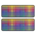 thumbnail image 1 of Kitchen Rugs Sets Of 2,Multi Color Plaid Checkered Pattern Anti Fatigue Kitchen Mat Rugs Non Slip Washable,Decorative Kitchen Floor Mats for Kitchen,Sink,Laundry,17"x47"+17"x47", 1 of 5