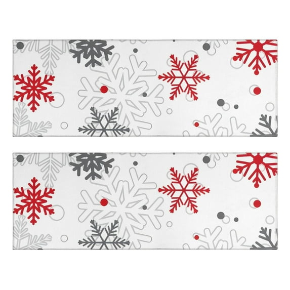 Kitchen Rugs Sets Of 2,Multicolor Christmas Snowflake Pattern Anti Fatigue Kitchen Mat Rugs Non Slip Washable,Decorative Kitchen Floor Mats for Kitchen,Sink,Laundry,17"X47"