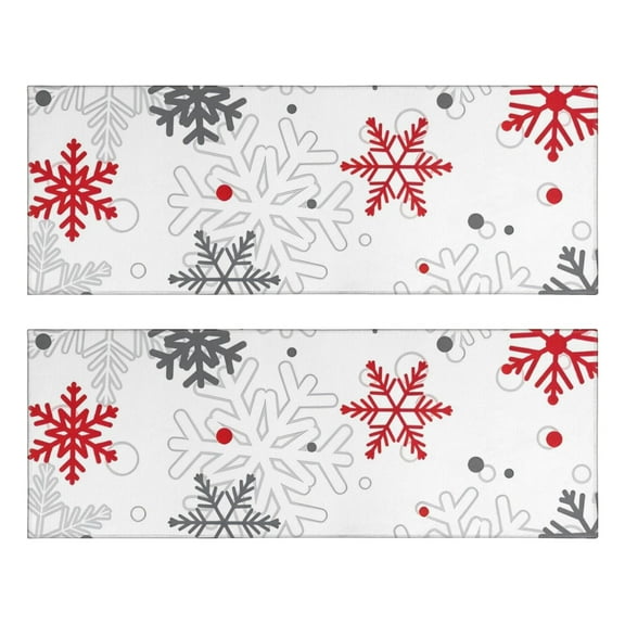 Kitchen Rugs Sets Of 2,Multicolor Christmas Snowflake Pattern Anti Fatigue Kitchen Mat Rugs Non Slip Washable,Decorative Kitchen Floor Mats for Kitchen,Sink,Laundry,17"X47"