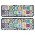 thumbnail image 1 of Kitchen Rugs Sets Of 2,Multicolor Ethnic Geometric Patchwork Pattern Anti Fatigue Kitchen Mat Rugs Non Slip Washable,Decorative Kitchen Floor Mats for Kitchen,Sink,Laundry,17"x47"+17"x47", 1 of 5