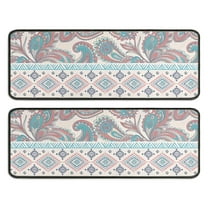 Kitchen Rugs Sets Of 2,Multicolor Triangular Geometric Boho Pattern Anti Fatigue Kitchen Mat Rugs Non Slip Washable,Decorative Kitchen Floor Mats for Kitchen,Sink,Laundry,17"x47" 17"x47"