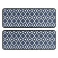 thumbnail image 1 of Kitchen Rugs Sets Of 2,Navy Blue Geometric Quatrefoil Pattern Anti Fatigue Kitchen Mat Rugs Non Slip Washable,Decorative Kitchen Floor Mats for Kitchen,Sink,Laundry,17"x47"+17"x47", 1 of 5