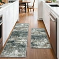thumbnail image 1 of Kitchen Rugs Sets of 2 Non Slip Washable Kitchen Mats for Floor, Waterproof Abstract Kitchen Runner Rug, Floor Mat Carpet for Hallway, Laundry, Sink, Entryway, Bathroom, Black&Brown, 1 of 5
