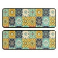 thumbnail image 1 of Kitchen Rugs Sets Of 2,Orange Boho Bohemia Floral Geometric Pattern Anti Fatigue Kitchen Mat Rugs Non Slip Washable,Decorative Kitchen Floor Mats for Kitchen,Sink,Laundry,17"x47"+17"x47", 1 of 5
