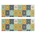 thumbnail image 1 of Kitchen Rugs Sets Of 2,Orange Boho Bohemia Floral Geometric Pattern Anti Fatigue Kitchen Mat Rugs Non Slip Washable,Decorative Kitchen Floor Mats for Kitchen,Sink,Laundry,17"X47", 1 of 5