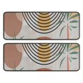 thumbnail image 1 of Kitchen Rugs Sets Of 2,Orange Boho Geometric and Plant Pattern (2) Anti Fatigue Kitchen Mat Rugs Non Slip Washable,Decorative Kitchen Floor Mats for Kitchen,Sink,Laundry,17"x47"+17"x47", 1 of 5