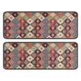 thumbnail image 1 of Kitchen Rugs Sets Of 2,Orange Ethnic Rhombus Pattern Anti Fatigue Kitchen Mat Rugs Non Slip Washable,Decorative Kitchen Floor Mats for Kitchen,Sink,Laundry,17"x47"+17"x47", 1 of 5