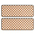 thumbnail image 1 of Kitchen Rugs Sets Of 2,Orange and White Checkerboard Pattern Anti Fatigue Kitchen Mat Rugs Non Slip Washable,Decorative Kitchen Floor Mats for Kitchen,Sink,Laundry,17"x47"+17"x47", 1 of 5