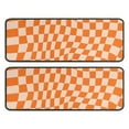 thumbnail image 1 of Kitchen Rugs Sets Of 2,Orange and White Wavy Checkerboard Pattern Anti Fatigue Kitchen Mat Rugs Non Slip Washable,Decorative Kitchen Floor Mats for Kitchen,Sink,Laundry,17"x47"+17"x47", 1 of 5