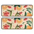 thumbnail image 1 of Kitchen Rugs Sets Of 2,Oranges Flowers Beige Pattern Anti Fatigue Kitchen Mat Rugs Non Slip Washable,Decorative Kitchen Floor Mats for Kitchen,Sink,Laundry,17"x47"+17"x47", 1 of 5
