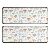 Kitchen Rugs Sets Of 2,Pastel Fairy Rainbow Pattern Anti Fatigue Kitchen Mat Rugs Non Slip Washable,Decorative Kitchen Floor Mats for Kitchen,Sink,Laundry,17"x47" 17"x47"