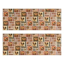 Kitchen Rugs Sets Of 2,Patchwork Chicken Pattern Anti Fatigue Kitchen Mat Rugs Non Slip Washable,Decorative Kitchen Floor Mats for Kitchen,Sink,Laundry,17"X47"