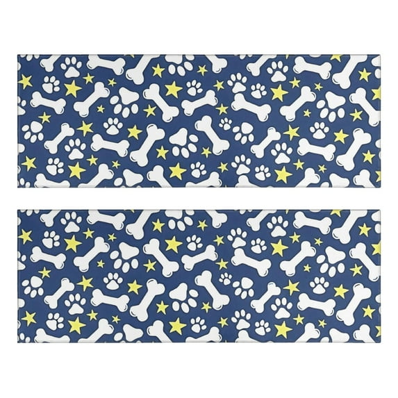 Kitchen Rugs Sets Of 2,Paw Print Dog Bone Anti Fatigue Kitchen Mat Rugs Non Slip Washable,Decorative Kitchen Floor Mats for Kitchen,Sink,Laundry,17"X47"
