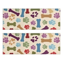 Kitchen Rugs Sets Of 2,Paw Prints and Bones Anti Fatigue Kitchen Mat Rugs Non Slip Washable,Decorative Kitchen Floor Mats for Kitchen,Sink,Laundry,17"X47"