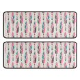 thumbnail image 1 of Kitchen Rugs Sets Of 2,Pink and Blue Ethnic Style Feather Pattern Anti Fatigue Kitchen Mat Rugs Non Slip Washable,Decorative Kitchen Floor Mats for Kitchen,Sink,Laundry,17"x47"+17"x47", 1 of 5