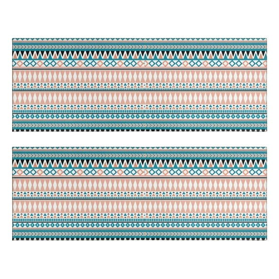 Kitchen Rugs Sets Of 2,Pink and Blue Geometric Striped Pattern Anti Fatigue Kitchen Mat Rugs Non Slip Washable,Decorative Kitchen Floor Mats for Kitchen,Sink,Laundry,17"X47"
