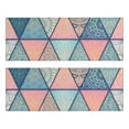 thumbnail image 1 of Kitchen Rugs Sets Of 2,Pink and Blue Triangular Floral Boho Pattern Anti Fatigue Kitchen Mat Rugs Non Slip Washable,Decorative Kitchen Floor Mats for Kitchen,Sink,Laundry,17"X47", 1 of 5