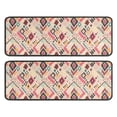 thumbnail image 1 of Kitchen Rugs Sets Of 2,Pink Boho Bohemia Geometric Diamonds Pattern Anti Fatigue Kitchen Mat Rugs Non Slip Washable,Decorative Kitchen Floor Mats for Kitchen,Sink,Laundry,17"x47"+17"x47", 1 of 5