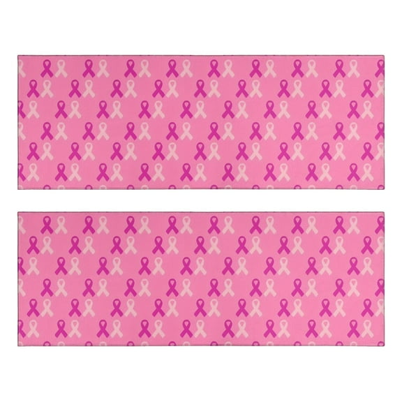 Kitchen Rugs Sets Of 2,Pink Breast Cancer Anti Fatigue Kitchen Mat Rugs Non Slip Washable,Decorative Kitchen Floor Mats for Kitchen,Sink,Laundry,17"X47"