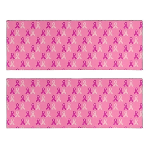Kitchen Rugs Sets Of 2,Pink Breast Cancer Anti Fatigue Kitchen Mat Rugs Non Slip Washable,Decorative Kitchen Floor Mats for Kitchen,Sink,Laundry,17"X47"