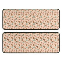 Kitchen Rugs Sets Of 2,Pink Christmas Gingerbread and Tree Pattern Anti Fatigue Kitchen Mat Rugs Non Slip Washable,Decorative Kitchen Floor Mats for Kitchen,Sink,Laundry,17"x47" 17"x47"